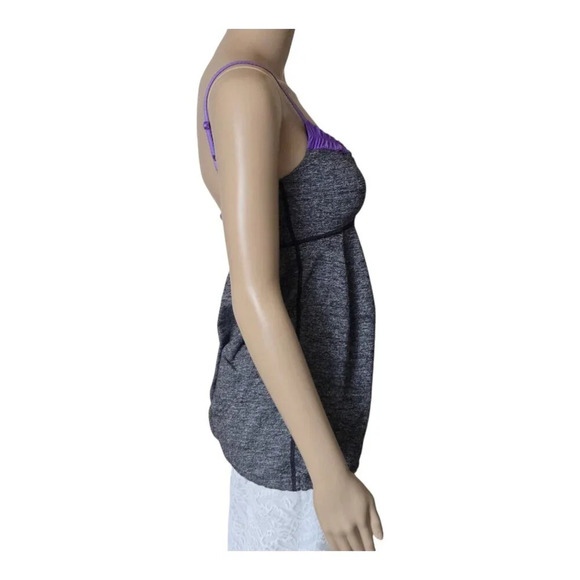 Lululemon Yogi Dance Tank Top Purple grey Ruched Size 4 - Picture 2 of 5